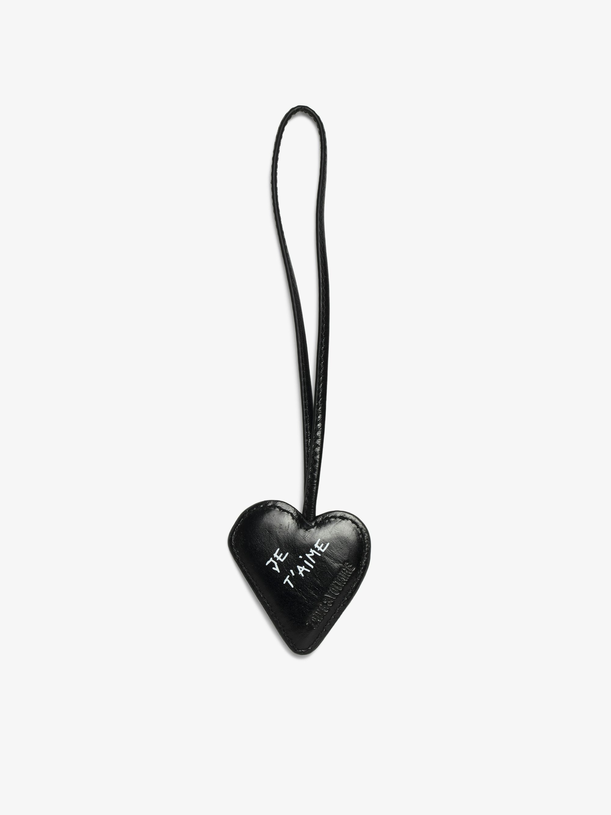 Porte-Clés Flash Heart - Charms grigri en cuir vernis effet inspiré vintage, en forme de coeur à accrocher sur un sac par exemple.